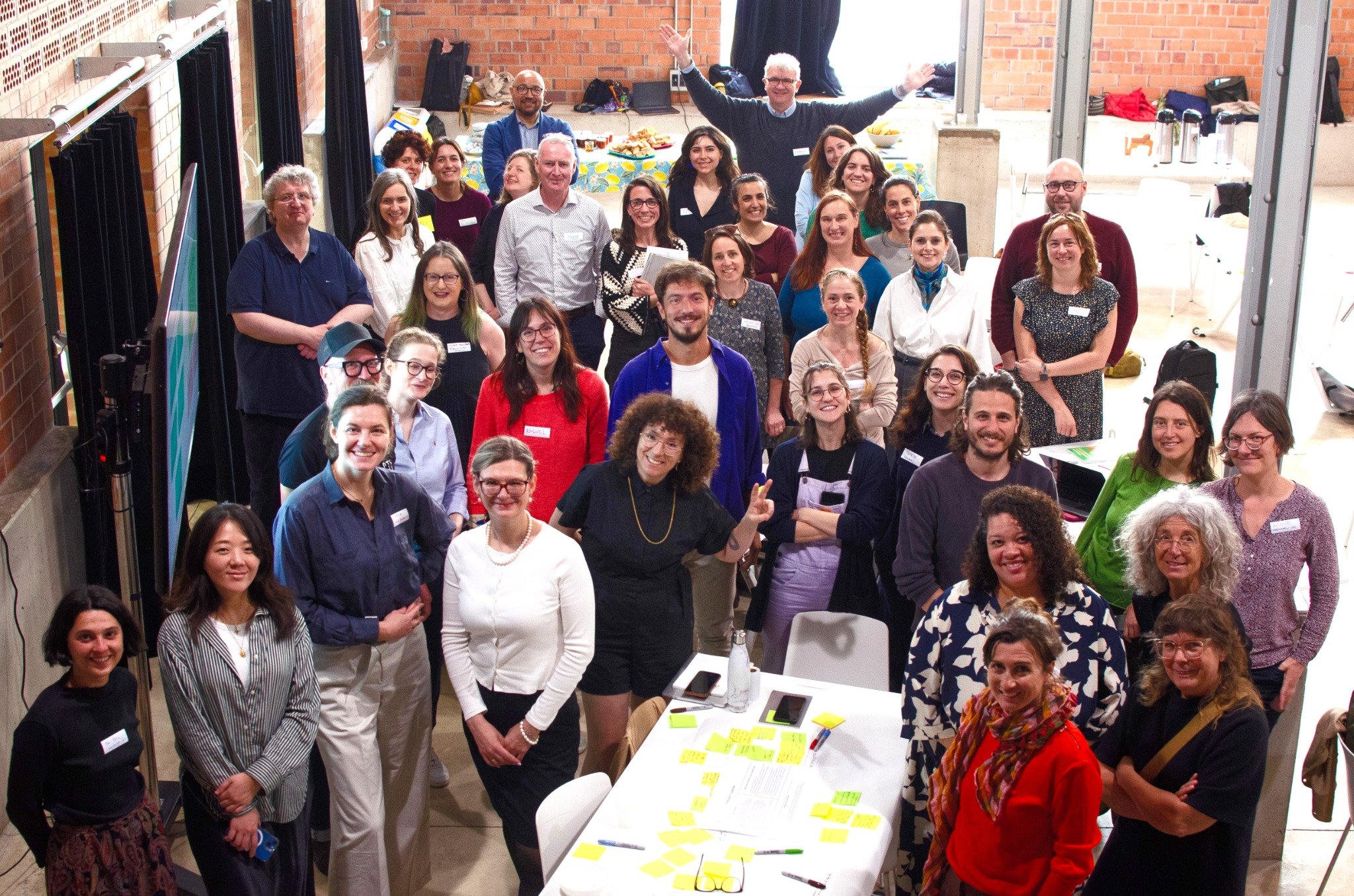 Overhead photo of the project team.